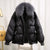 2023 Natural Fox Fur Collar Jacket Women Winter Outwear Coat Short Down Parkas Female